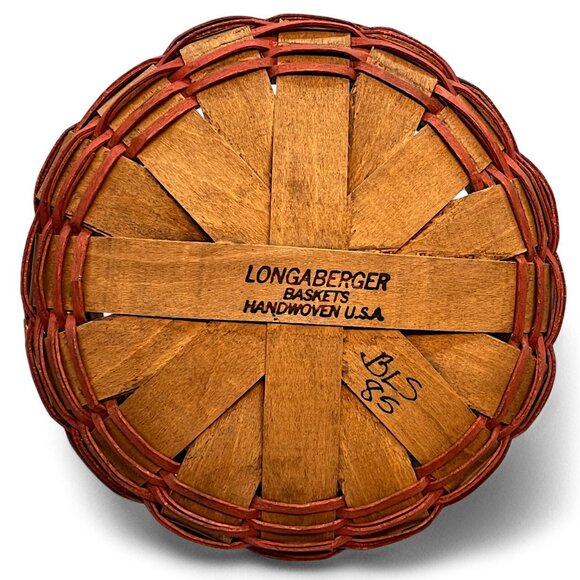 VTG Longaberger 8" Handwoven Basket Brown & Red Christmas Cookies Retired 7 x 3 - Picture 4 of 6